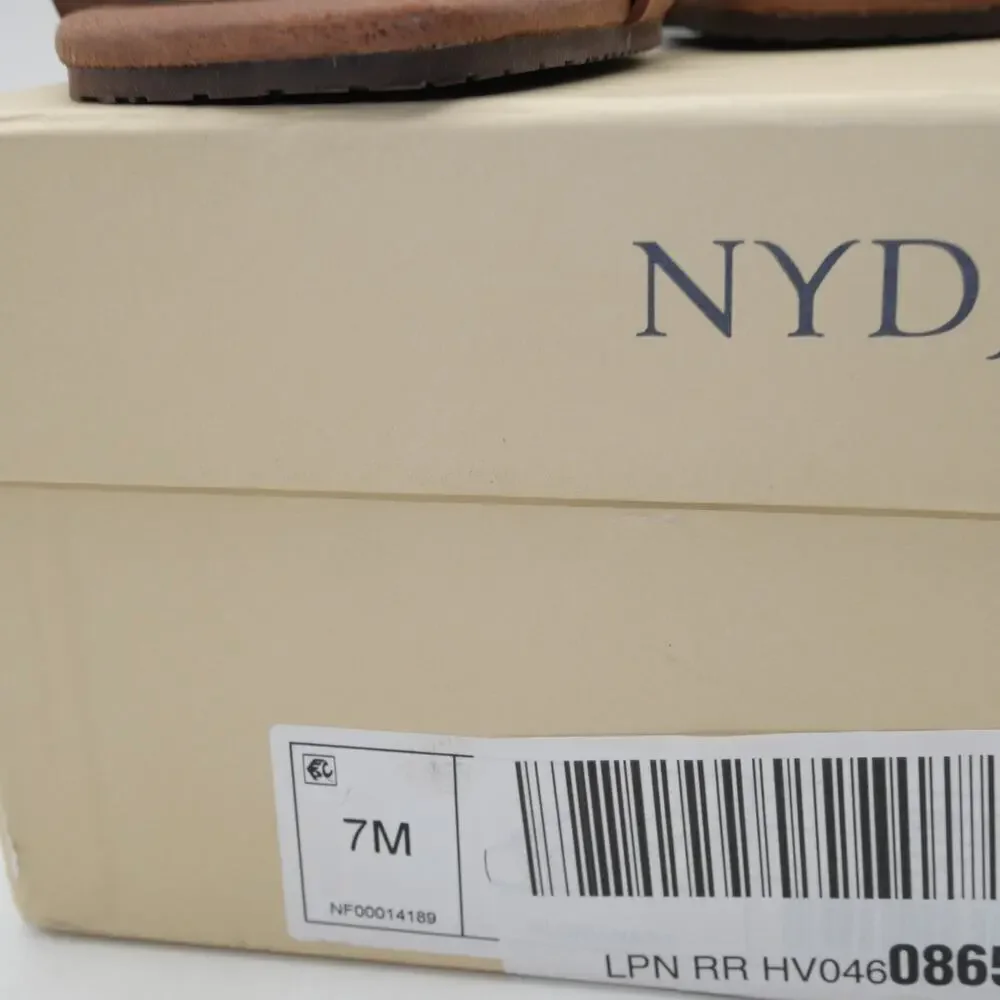 NEW NYDJ Gloriana Mule Brown Leather Sandals Women's 7